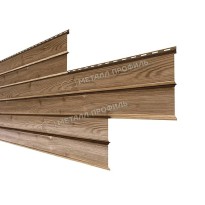 Изображение товара Металлический сайдинг Lбрус XL Волна ECOSTEEL текстурированный Кедр